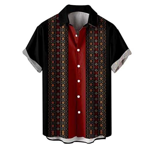 NQyIOS Hawaiian Shirt for Men Casual Summer Button Down Short Sleeve Floral Shirts Tropical Vacation Outfits Cruise T-Shirts Relaxed-Fit Palm Tree Printed Beach Holiday Tops Blouses