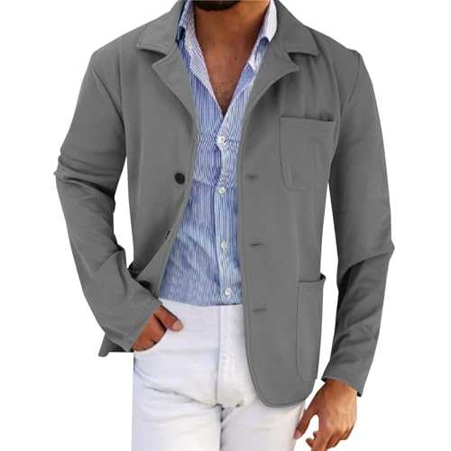 Men's Casual Sports Coats Lightweight Suit Blazer British Men's Blazers Business Tuxedo Jackets Solid Color Jackets Autumn Winter Jacket Corduroy Long Sleeve Coat Formal Blazers