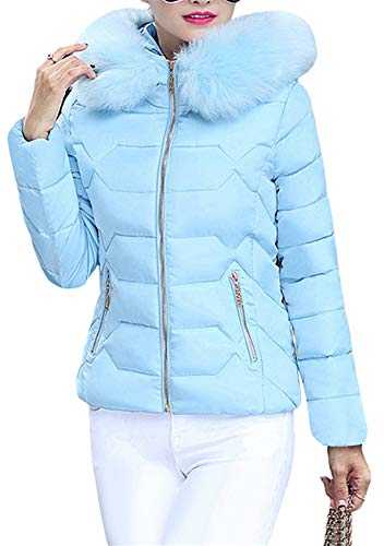YMING Women Down Coat With Faux Fur Collar Casual Slim Jacket Winter Down Coat Warm Hoodied Outerwear