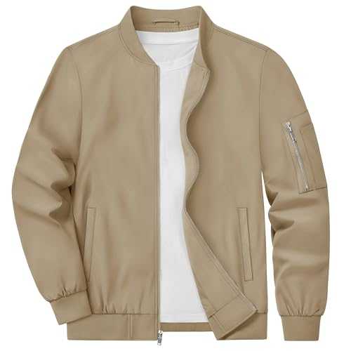 KEFITEVD Mens Lightweight Jacket Casual Bomber Jackets Military Windbreaker with Multi Pockets