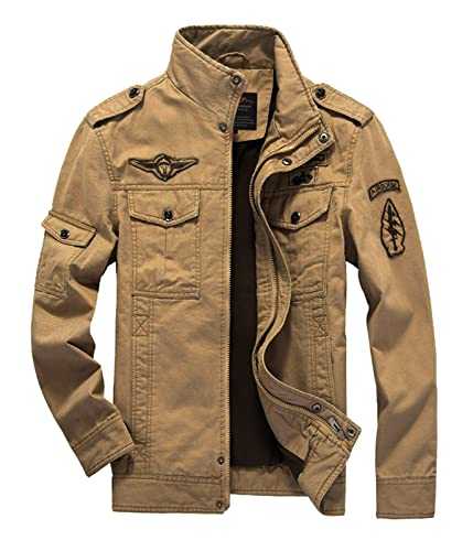 MERCIYD Men's Jacket Men's Transition Jacket Military Jacket Stand-Up Collar Aviator Jacket