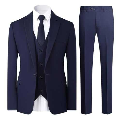 Mens 3 Piece Suit 1 Button Business Solid Color Stretch Tuxedo Blazer Waistcoat Trousers