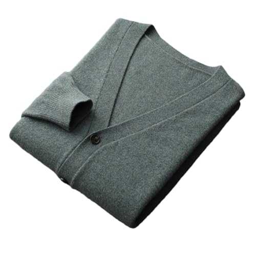 Men's Merino Wool Cardigan Cashmere Sweater Winter Knitted Coat Solid Color Long Sleeve Coat