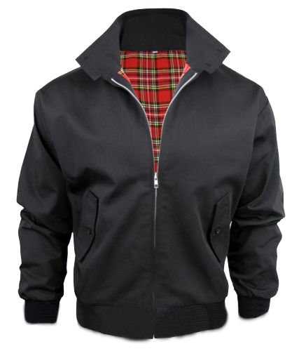 ORIGINMENSWEAR [Black, XX-Large] New Mens Vintage Classic Retro MOD Scooter 1970'S Harrington Bomber Jacket Coat