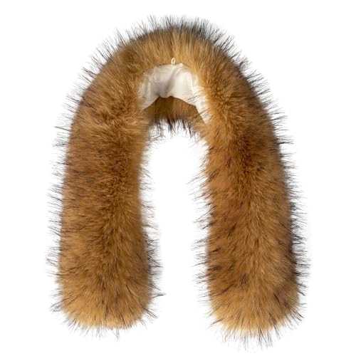xiatty Faux fur collar Women Trim for Hood Replacement for Winter Coat parka Jackets Unisex Like real fur soft fluffy