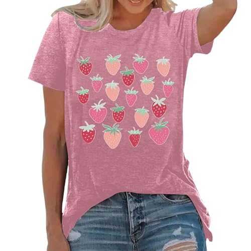 Women's Loose Printed T-Shirt Short Sleeve Lightweight Pullover Women