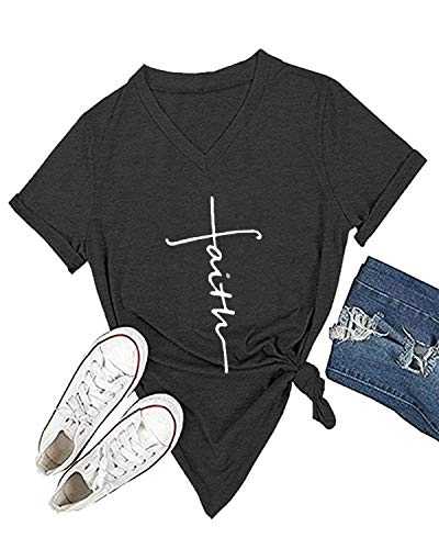 Mansy Women's T-Shirt Casual Short Sleeve Letter Printed Summer Cute Graphic Tee Tops