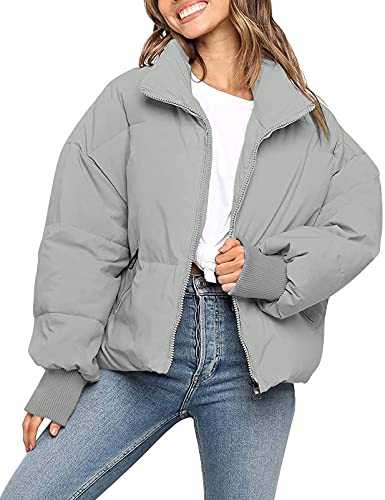 Merokeety Women's Puffer Jacket Zip Puffer Jacket