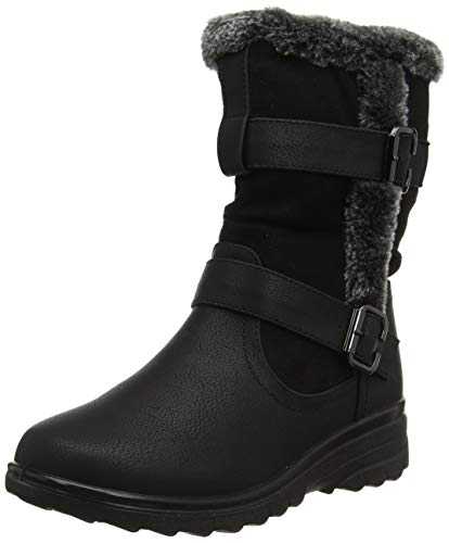 Cushion Walk Fur Lined Soft Lightweight Flexible Zip Buckle Ladies Boots UK 3-8