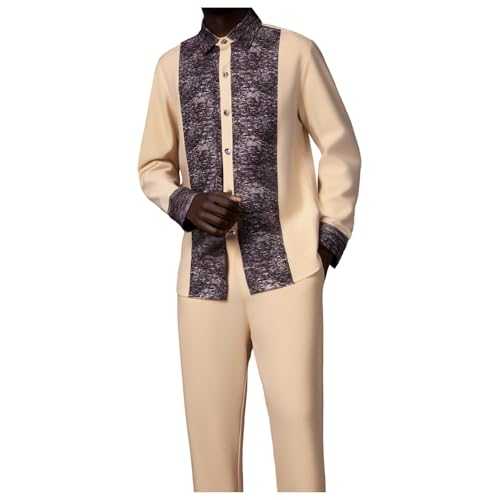 African Suits for Men Slim Fit Embroidery Blazer and Pants 2 Piece Set Luxury Traditional Suit Gold Print Dashiki Shirt and Pants Outfit
