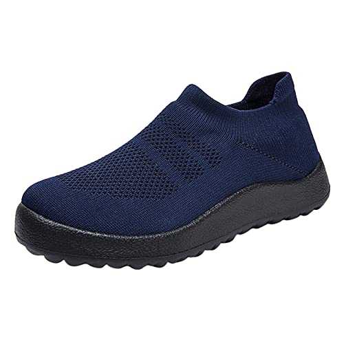 Men Sneaker 12 Fashion Summer Men Sports Shoes Flat Bottom Lightweight Slip On Flying Woven Mesh Breathable Comfortable Solid Color Casual Style Sneaker Holder for Men