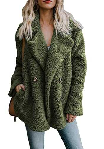 TYQQU Womens Wool Plush Short Coat Warm Winter Coat Winter Parka Casual Jackets