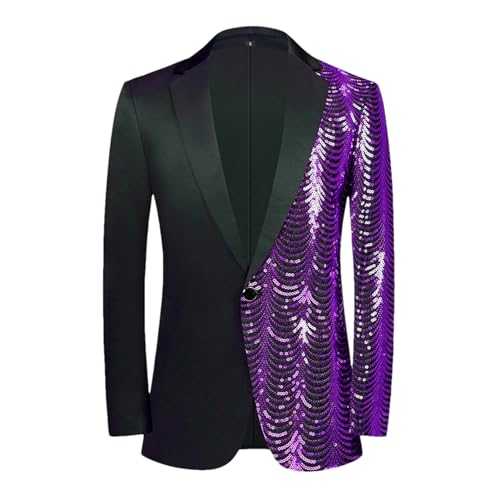 BoShiNuo Men's Wedding Party Blazer Suits Jackets Wave Sequins Shiny Casual Trend Suits Male Jacket Suit for Men