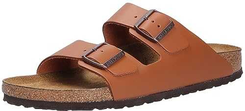 Unisex's Arizona Ginger Brown, Natural Leather Slippers