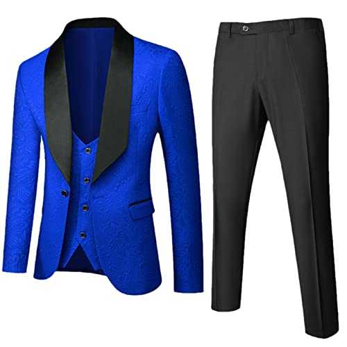 Men's Suit 3 Piece Set Banquet Feather Embossing Blazer Jacket Pants Vest Designer