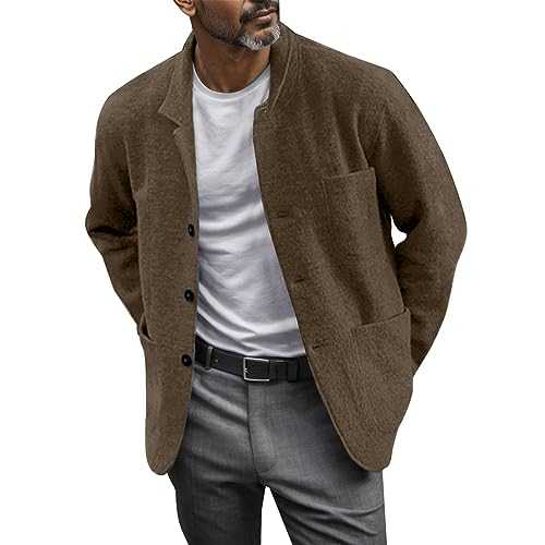 Ac Coats Solid Color Loose Casual Single Breasted Mens Jacket Coat Thin Pullover Men