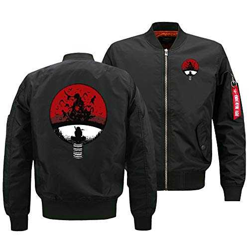 Piccodos Unisex Anime 3D Print Outwear Bomber Jacket Coat Jacket Sharingan Baseball Uniform Cosplay Costume Adult Size M-3XL