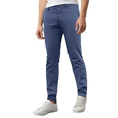 westAce Mens Skinny Stretch Chino Trousers Super Skinny Spandex Jeans Casual Pants