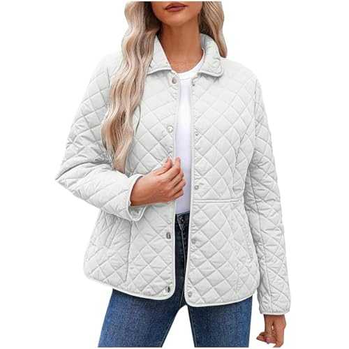 Lightweight Jackets for Women Uk Quilted Jackets Sale Loose Casual Patchwork Fashion Round Neck Button Womens Short Waisted Puffer Coats Solid Insulated Water-Resistant Cold Weather Winter Coat