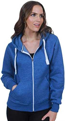 New Zip Up Hoodie Long Sleeve Plain Ladies Hooded Jacket