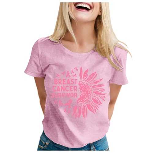 Cancer Shirt for Women Breast Cancer Shirts Band Breast Cancer Awareness Rainbow T Shirts Cancer Short Sleeve Tops Glitter Pants