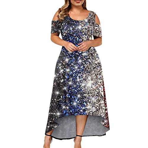 2024 Womens Plus Size Summer Dress UK Sale, Casual Lace Short Sleeve Empire Waist Loose Fit Swing T-Shirt Dress with Pockets Maxi Long Dress Oversized Hawaiian Beach Dresses Cruise Outfits Dresses