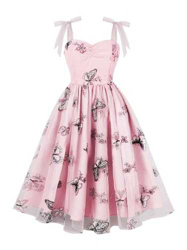 Women's Tie Strap Tulle Prom Dresses Sweetheart Flower Embroidery Dress Short Formal Party Mini Homecoming Dresses