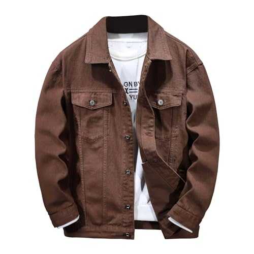 Zeiayuas Denim Jacket Men Jean Shirt Jackets Classic Vintage Washed Cowboy Outerwear Casual Button Down Trucker Denim Coat Western Style Lightweight Cardigan with Pocket UK Size S-XXL