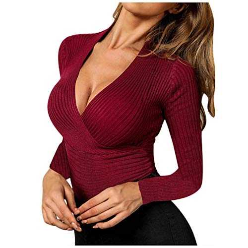 Women's Tops 2023 Casual Dresy Tops Soft Comfy Long Sleeve Sexy V Neck Shirt Tops Business Pullover Tops