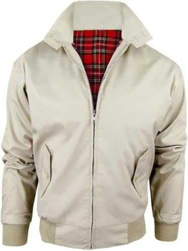 WearAll Harrington Jacket Adults Unisex Mens Ladies Womens Vintage Classic Retro Scooter 1970'S Bomber MOD Skin Tartan Lining Coat Top Size S-5XL