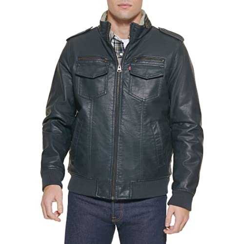 Levi's Men's Vintage Deer Faux Leather Sherpa Lined Aviator Bomber Jacket