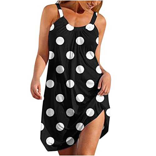 Women Dresses Sale Promotion Clearance Ladies Fashion Sexy Sleeveless Cute Cartoon Print Hem Loose Beach Dress UK Size Party Elegant Dress…