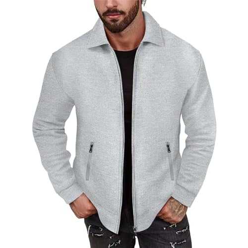 Cocila Classic Car Jacket Top Lapel Zipper Jacket Long Sleeve Tops Fashion Casual Jacket Mens Leather Jackets 4Xl Lightweight Summer Jacket Long Faux Leather Jacket Men