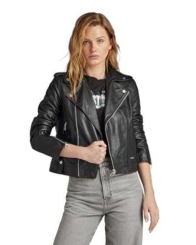 G-STAR Women's Leather Biker Jacket (P)