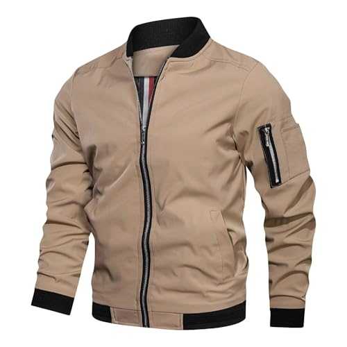 Gollala Men's Windbreaker Bomber Jackets Lightweight Water-Resistant Windproof Spring Fall Winter Stylish Jackets
