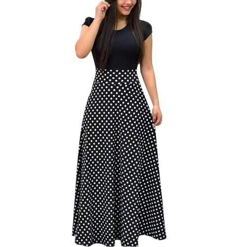 Summer Dresses for Women Plus Size Casual Midi Dresses Short Sleeve Floral Print Beach Dress Sundresses Spring 2024 Womens Midi Casual Dresses Sleeveless Nightdresses for Women UK