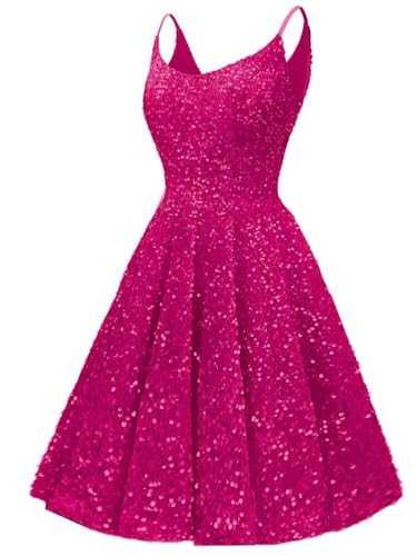 Changuan Sequin Homecoming Dresses for Teens 2024 Short Prom Dress Sparkly Formal Cocktail Party Gowns