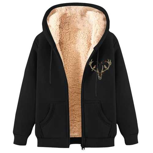 Zip Up Hoodie Women Teddy Coats for Women Trench Coats for Women Warm Soft Hooded Fleece Jacket Women Winter Jackets for Women UK Plus Size Coat Ladies Fuzzy Long Sleeve Outwear