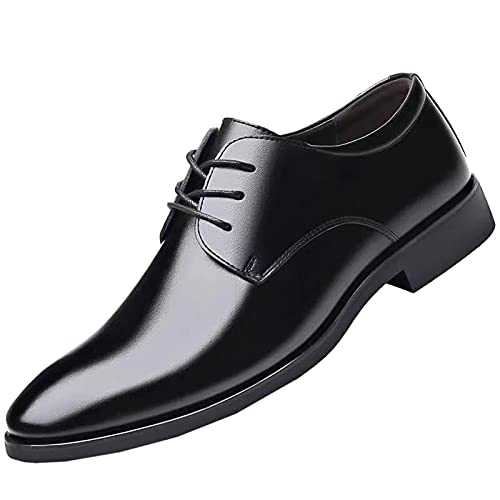Clearance Mens Dress Shoes Oxfords Lace-ups Shoes Smart Casual Shoes Black Dress Shoes Mens Smart Shoe Non-Slip Business Shoes for Men UK