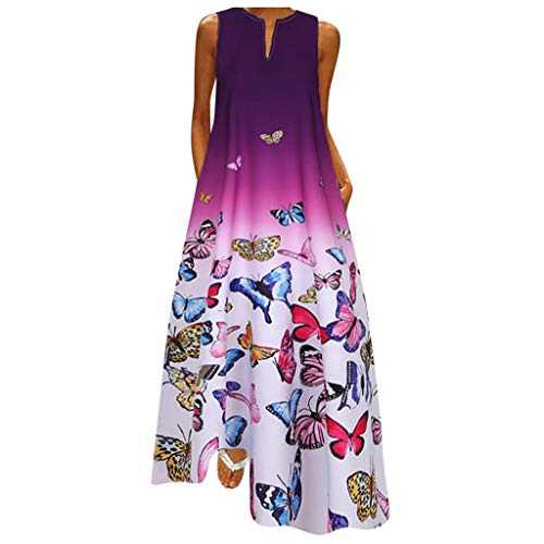 AMDOLE Summer Dresses with Pockets for Women Dress Sleeveless Summer with Party Pockets Print Women Dress Cami V neck Maxi Women's Dress Causal Dresses for Women