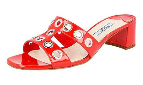 Prada Women's 1XX250 069 F0D17 Red Leather Sandals UK 7 / EU 40