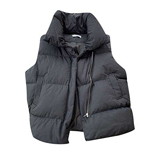 Padded Coats for Women Uk Plus Size, Women Coat and Jackets Women's Mid-Length Winter Coat Vest Hooded Sleeveless Warm Cotton Coat with Pockets Vest Cotton Quilted Outdoor Ladies Winter Jackets