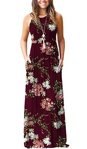 GRECERELLE Women Summer Maxi Casual Long Dress Loose Short Sleeve Floral Print Maxi Dresses with Pocket