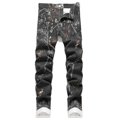 TMMMT Men's Fashion Camouflage Slim Jeans Pants