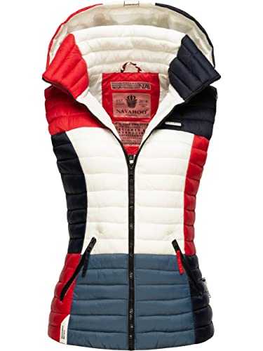 Navahoo Shadaa Women's Quilted Vest Lightweight with Removable Hood Colourblocking Style XS - 3XL