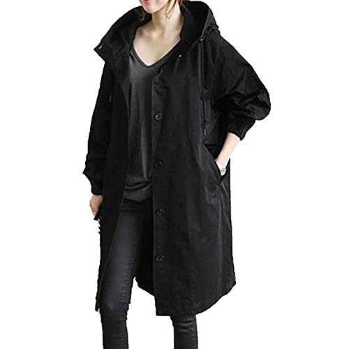Womens Elegant Windbreaker Loose Comfortable Hooded Coat Winter Wild Outwear Women's Long Sleeve Denim Trench Coat Jacket Trench Coat witn Belt 16Th Birthday Gifts Girl Promotion Sale Clearance