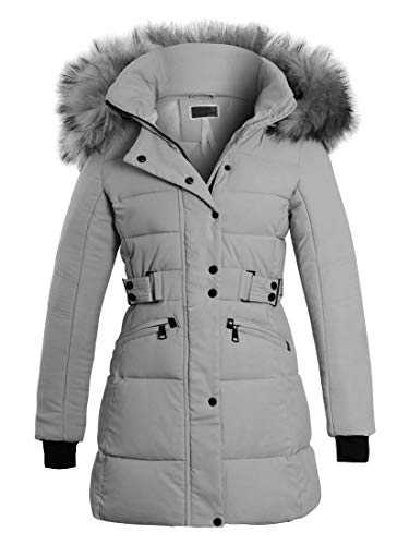 SS7 Womens Longline Puffer Parka Faux Fur Coat