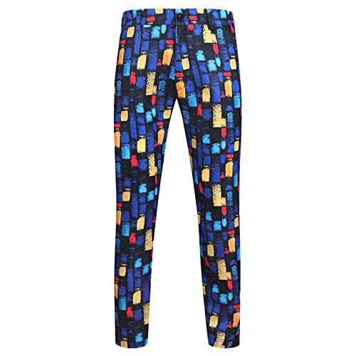 Suit Trousers Men's Black Stretch Regular Suit Trousers Men's Slim Fit Stretch Christmas Trousers Stretch Colourful Men's Fashion Casual Print Colour Vintage Suit Trousers Jogging Bottoms Men's Loose