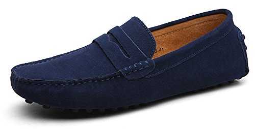 WUIWUIYU Men's Casual Slip-On Suede Loafers Moccasins Driving Shoes