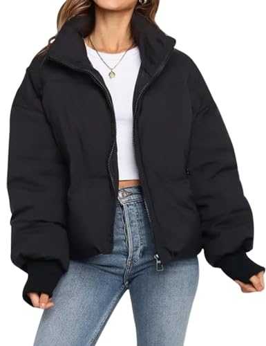 Yimoon Women's Winter Cropped Puffer Jacket Baggy Short Padded Coats Outerwear